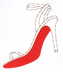 Schuh mit roter Sohle, Christian Louboutin