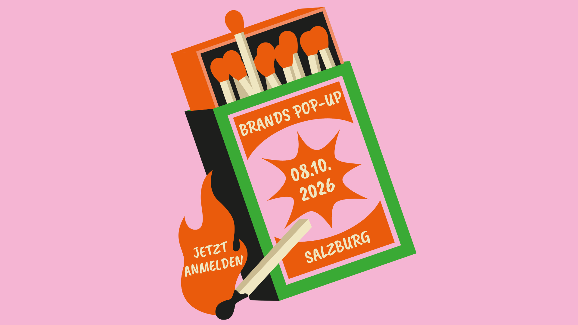 Sujet Brands Pop-up Salzburg mit Streicholzschachtel