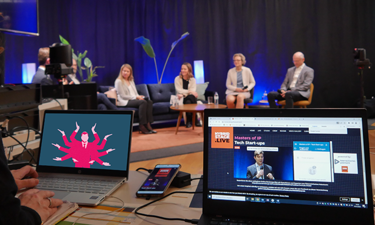 Foto von einer Streaming-Diskussionsveranstaltung der IP-Academy
