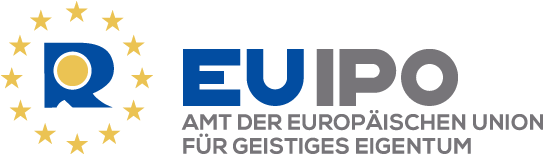 EUIPO Logo, R in der Mitte eines Kreises aus Sternen