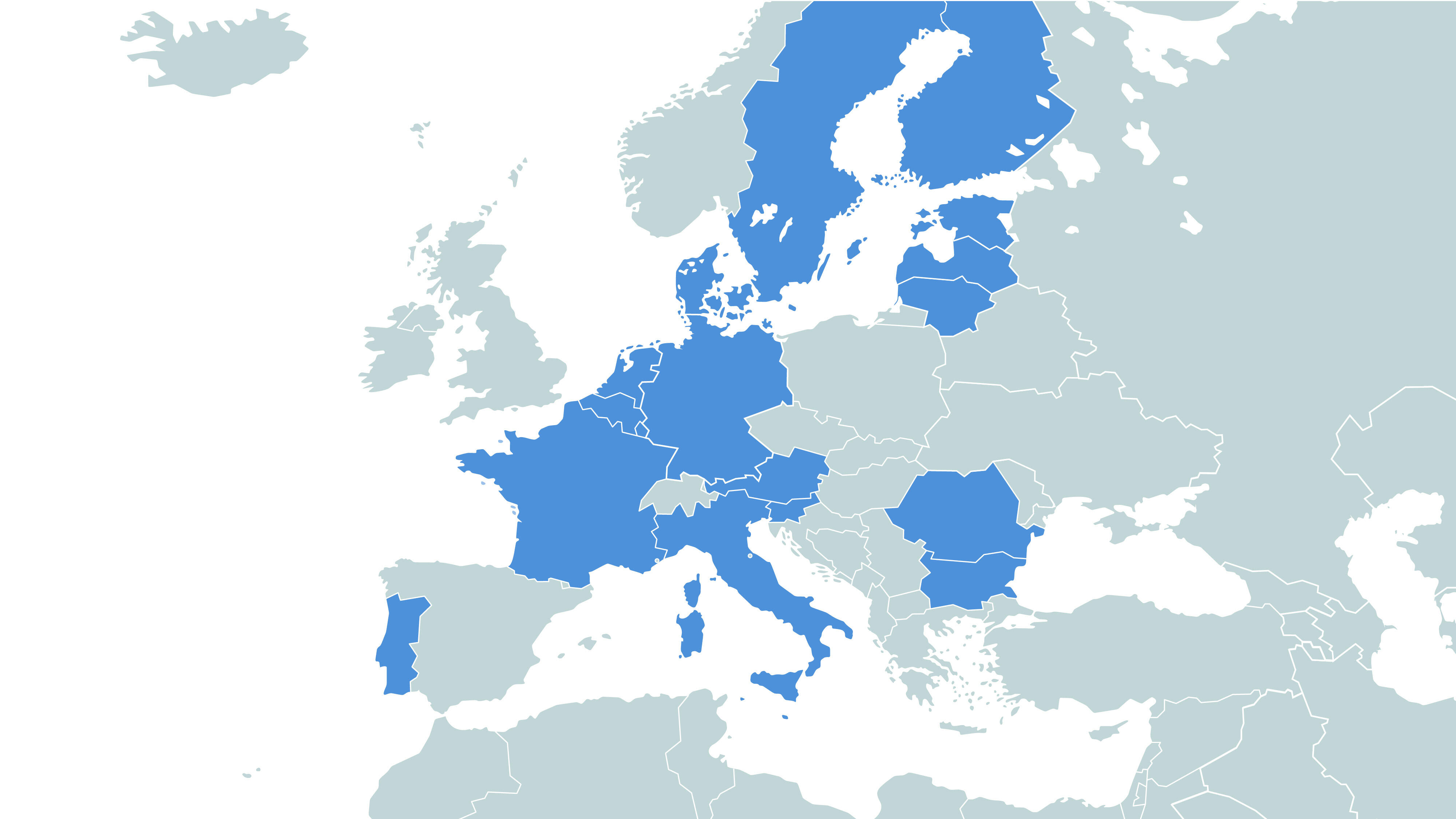 map with countries where Unitary Patents are in force 