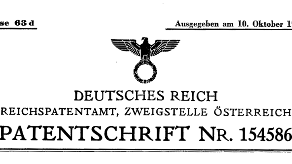 Eine Patentschrift des Deutschen Reichs aus dem Jahr 1938