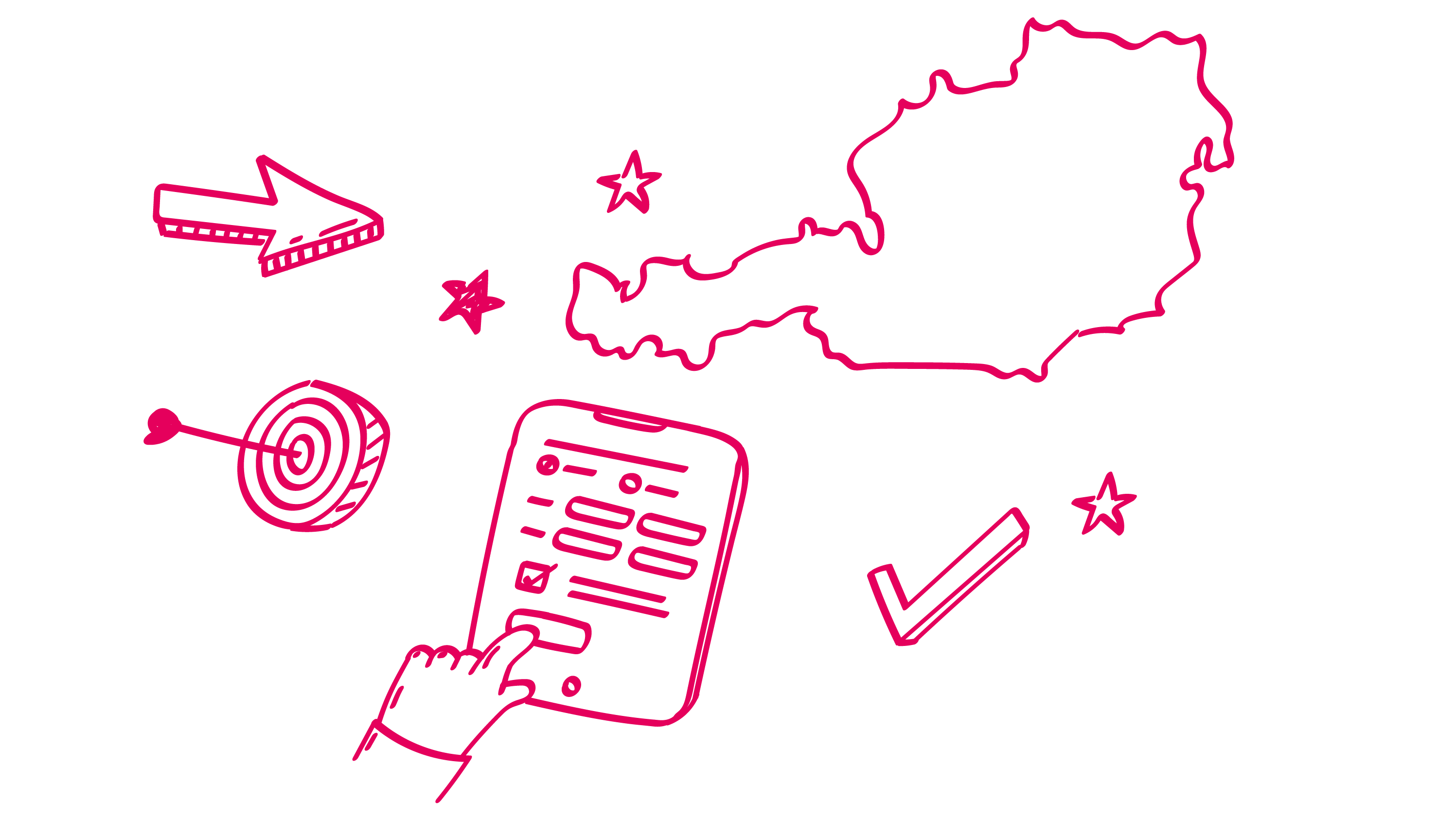 Tablet with a form and a map of Austria