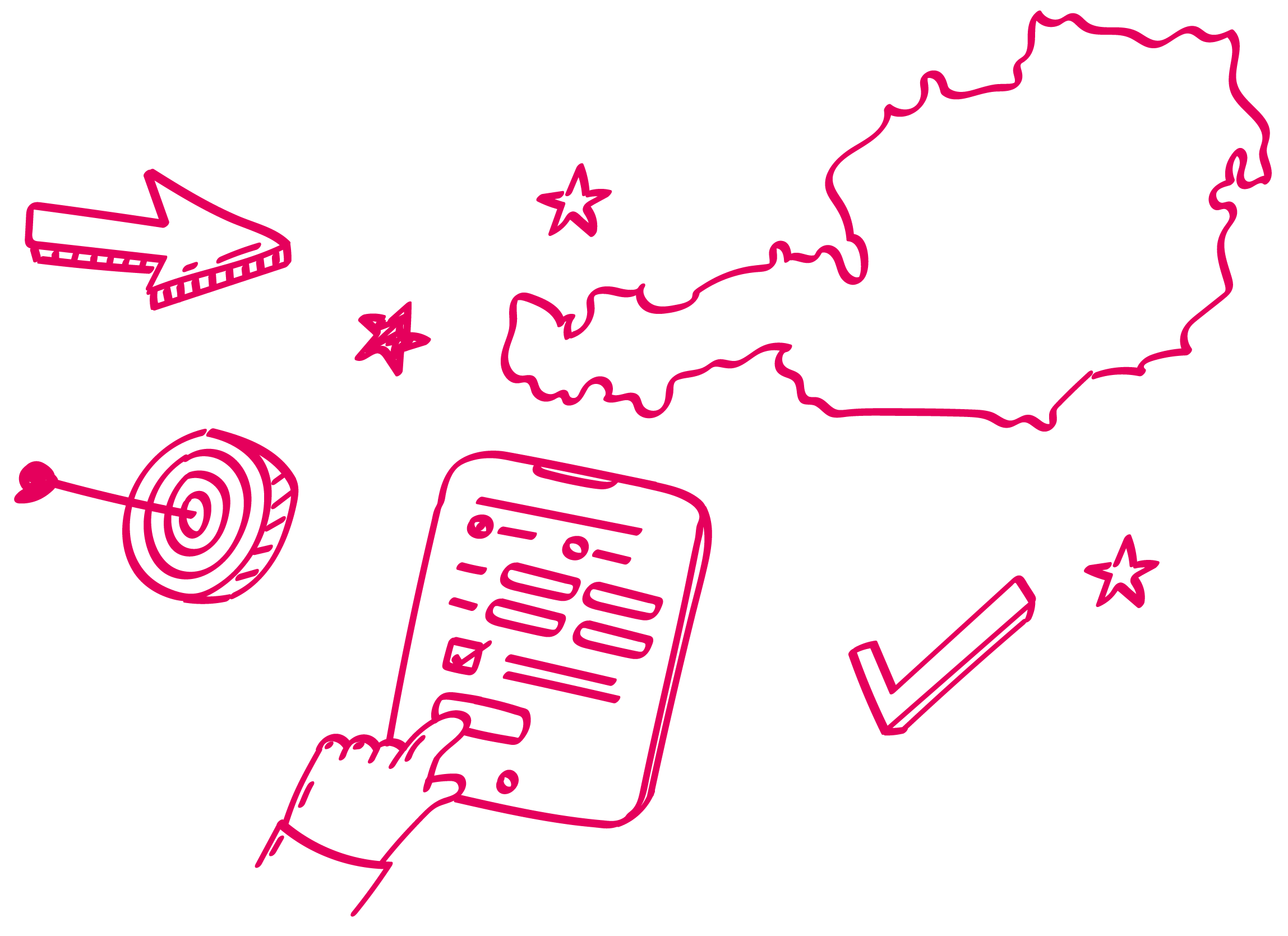 Tablet with a form and a map of Austria