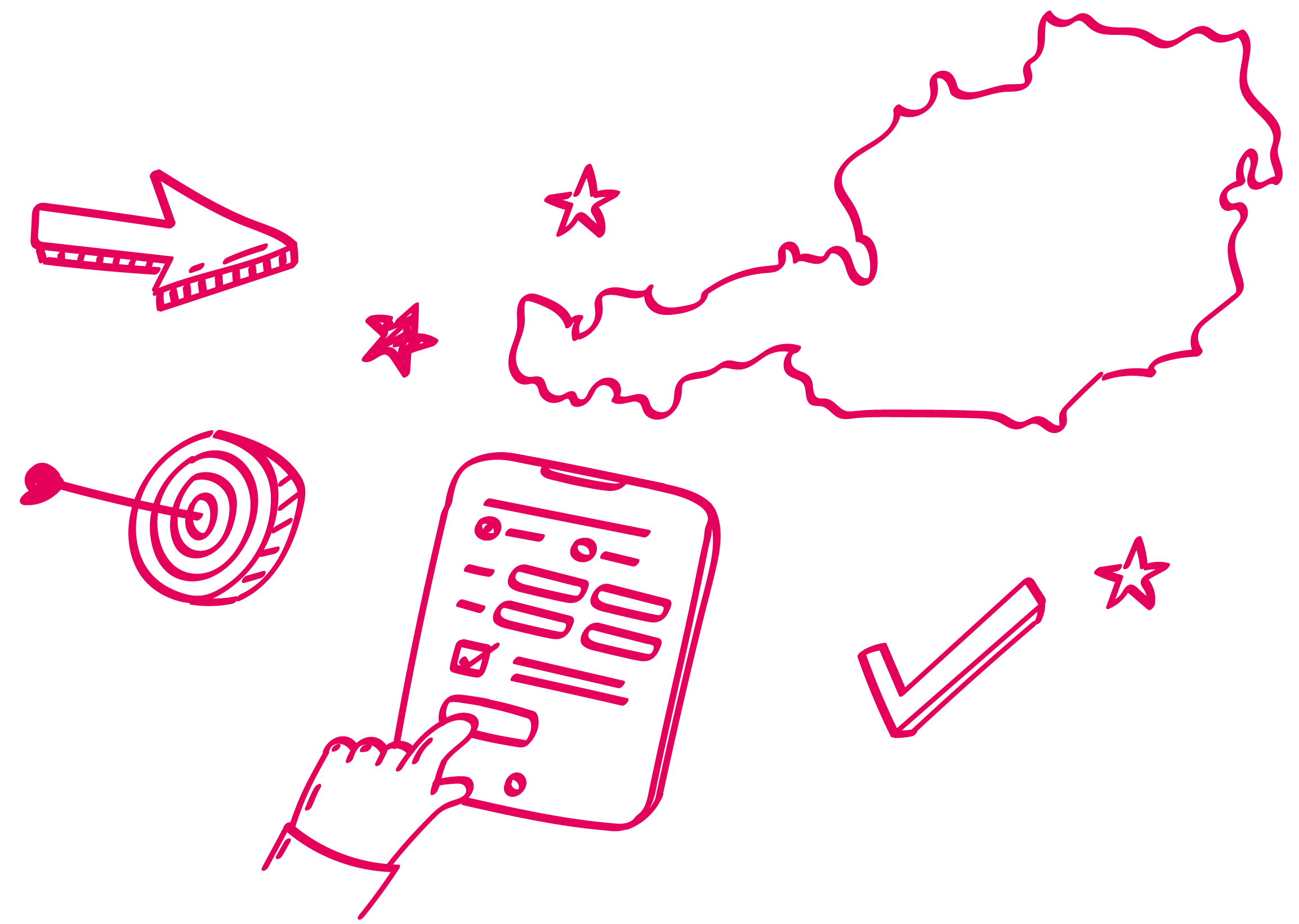 Tablet with a form and a map of Austria