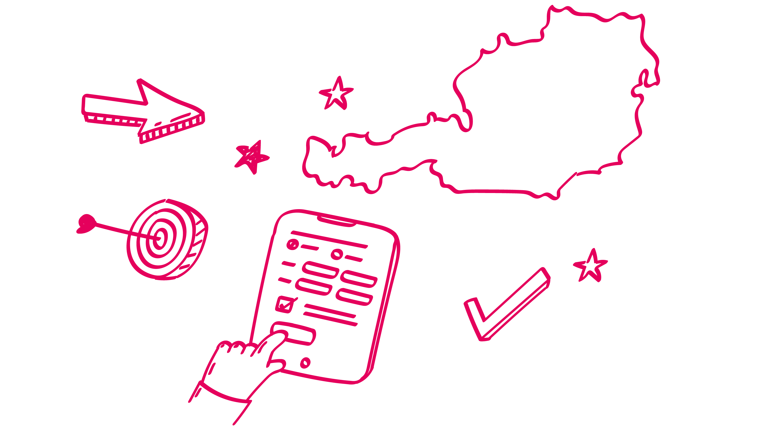 Tablet mit Formular und Österreich-Karte