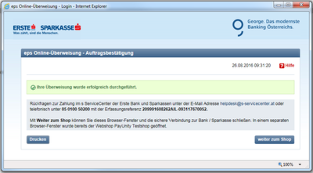 Screenshot Anmeldeformular