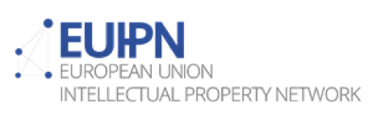 Logo des European Union Intellectual Property Neworks: Großbuchstaben EUIPN, davor ein Geflecht aus Punkten und Linien.