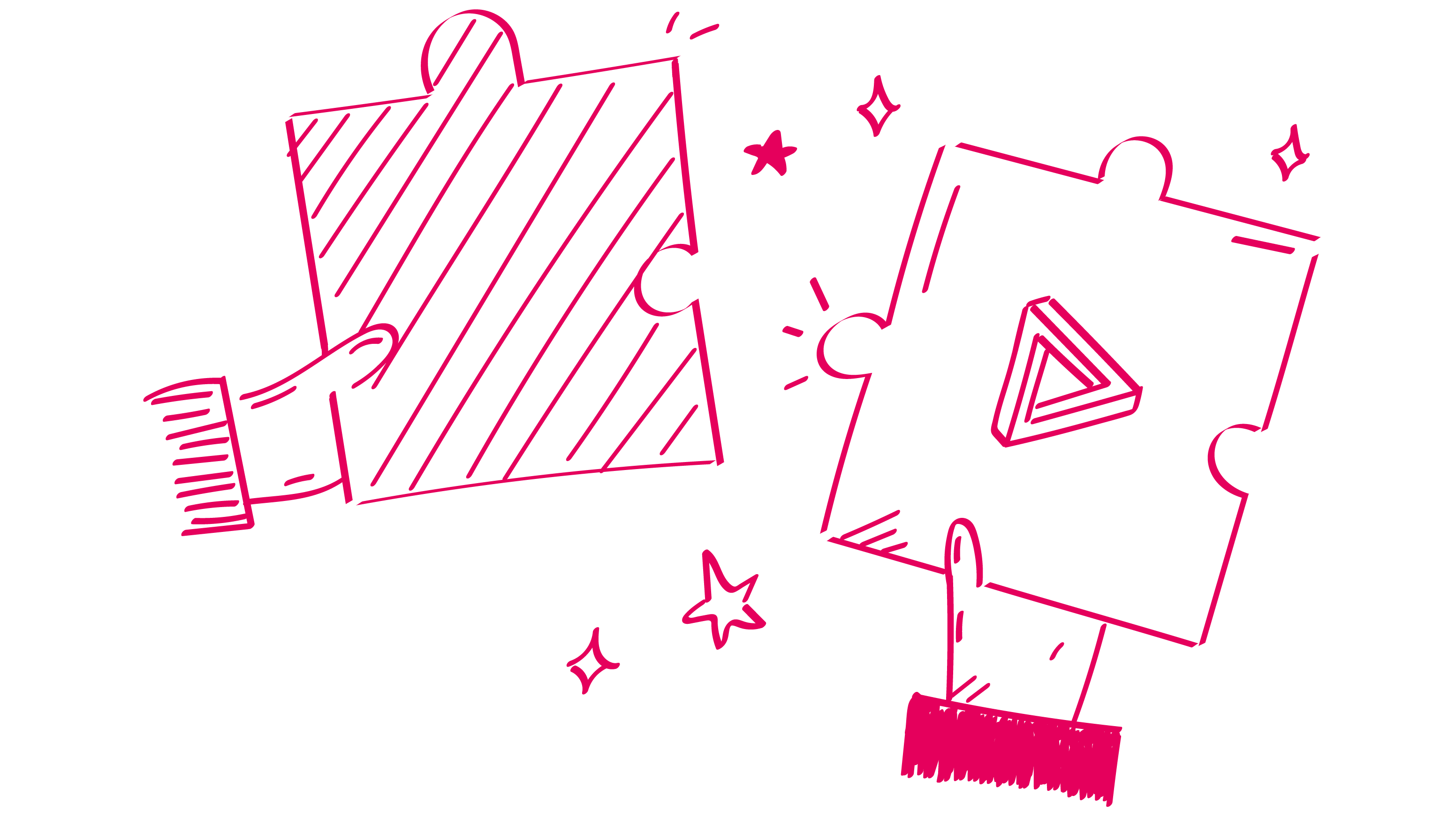 zwei Hände, die Puzzleteile zusammenfügen, ein Puzzleteil hat das Logo des Österreichischen Patentamts