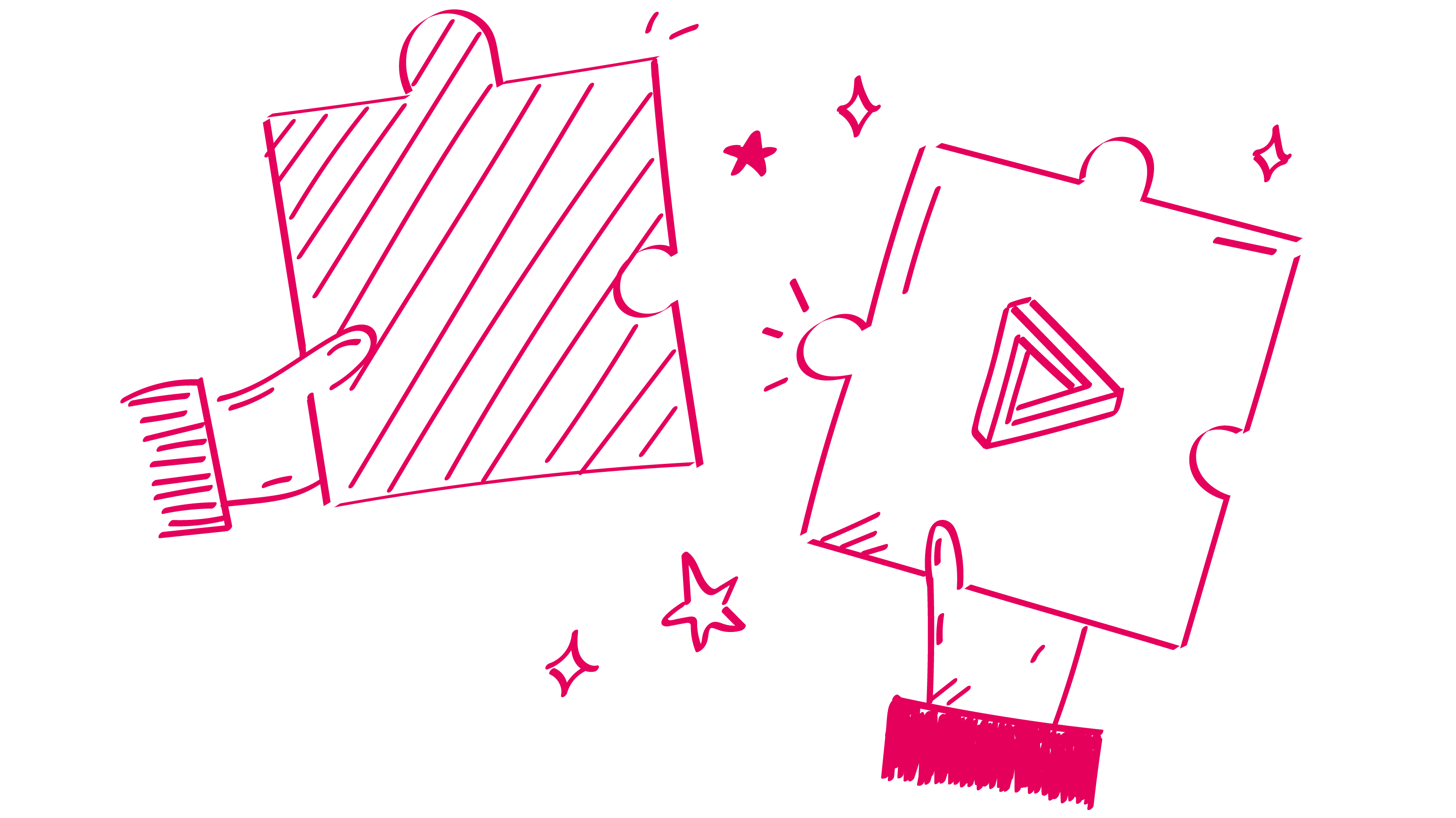 zwei Hände, die Puzzleteile zusammenfügen, ein Puzzleteil hat das Logo des Österreichischen Patentamts