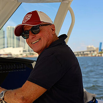 Joey Badian with sunglasses and cap